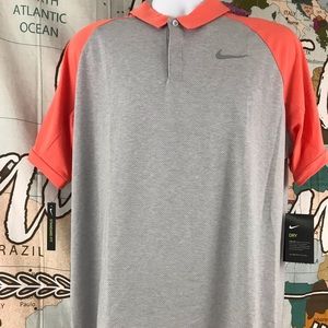 Nike Golf Dri Fit polo Large Gray/coral 891190-043